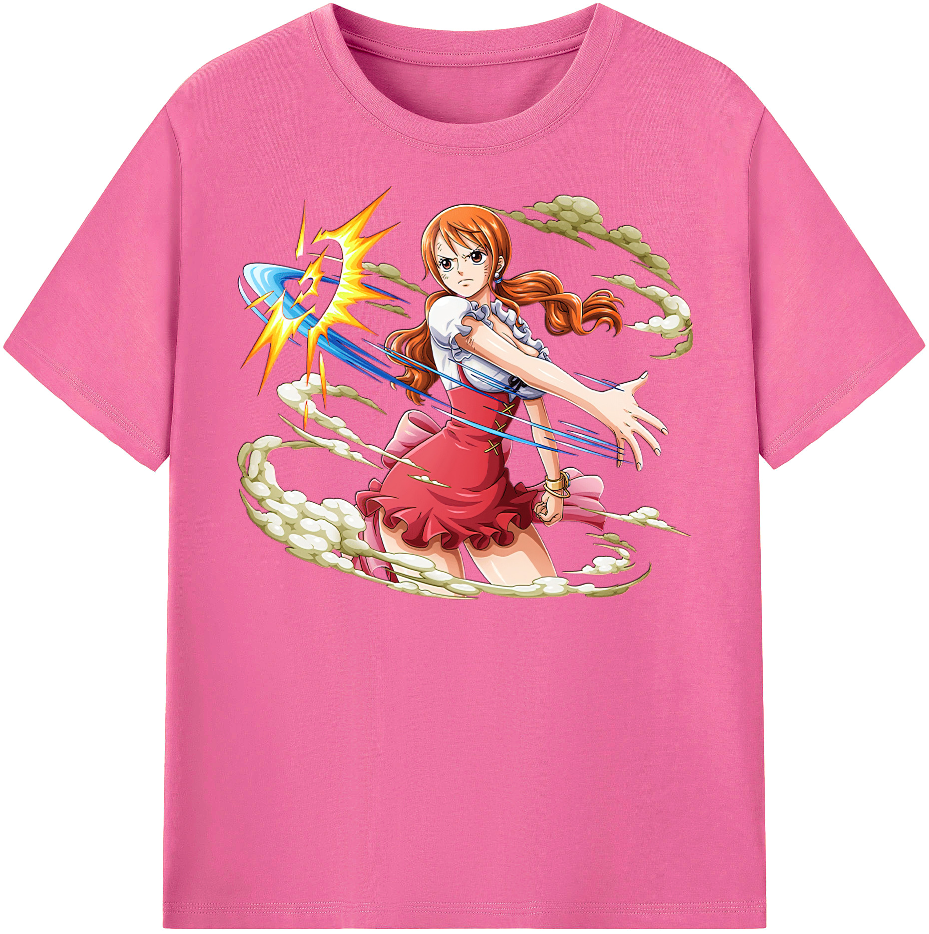 （画像用） ワンピース ナミ ONE PIECE Nami レディースカジュアルプリントTシャツ（綿100％）